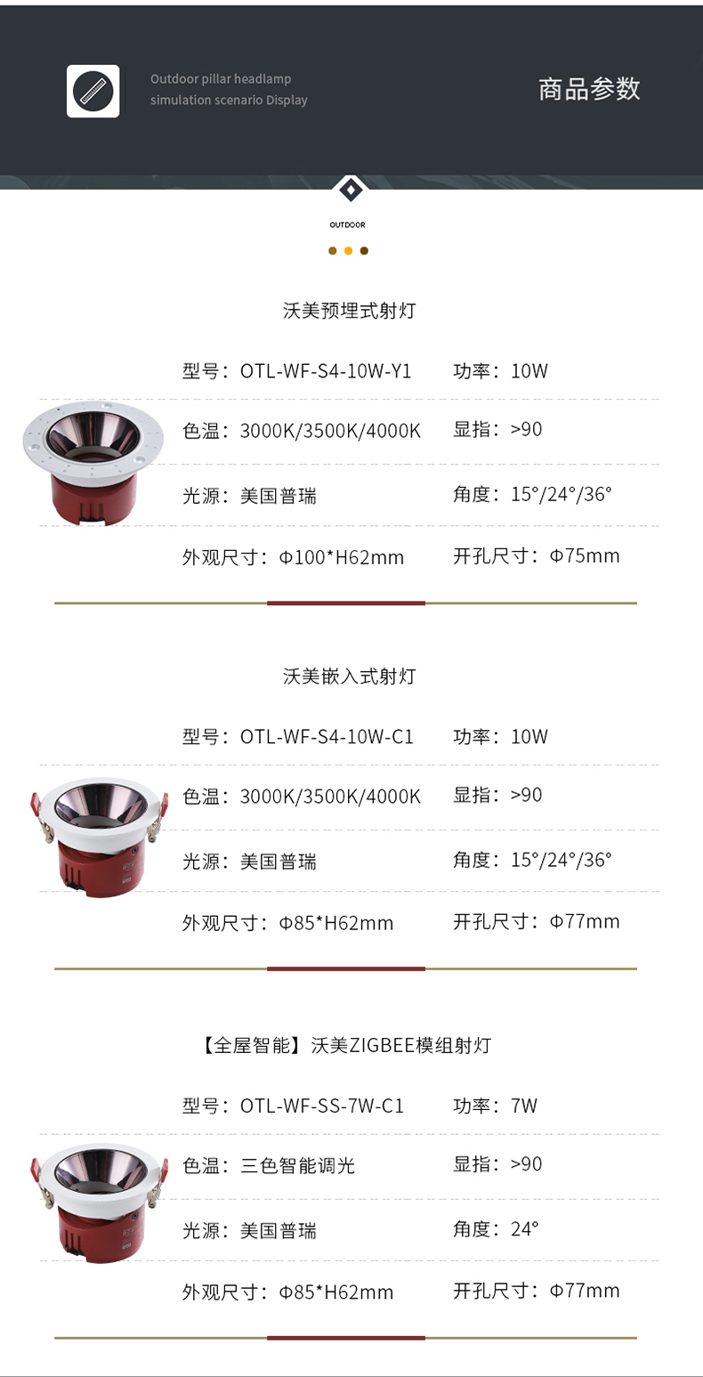 沃美預(yù)埋式射燈 